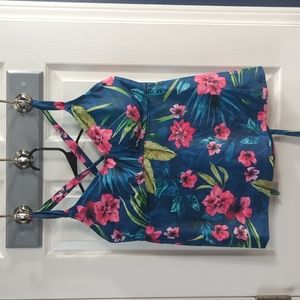 Kona Sol New With Tag Floral Tankini Top XL